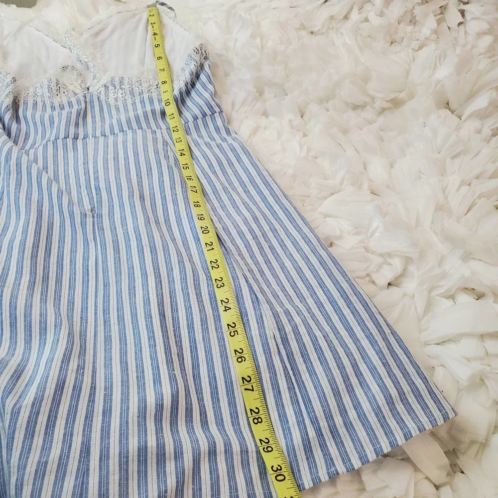 LUSH | BOUTIQUE IVY & LEO STRIPED LACE SUNDRESS SLIP DRESS WOMEN'S LARGE NWT - Picture 13 of 17